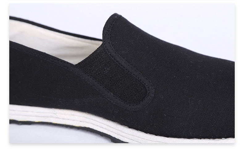 男士老北京布鞋军陆宝老八路黑胶底布鞋平底黑色低帮布鞋男款单鞋