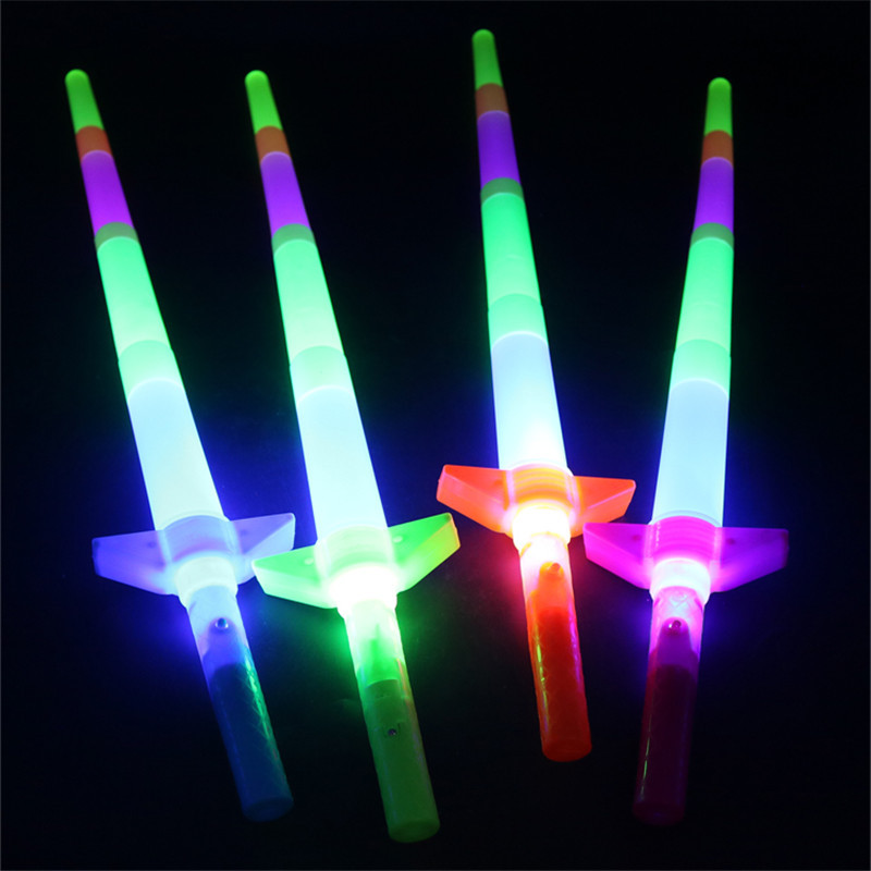 Stall Hot Sale Luminous Sword Children's Luminous Toys Telescopic Glow Stick Handheld Luminous Sword Mixed Batch Factory