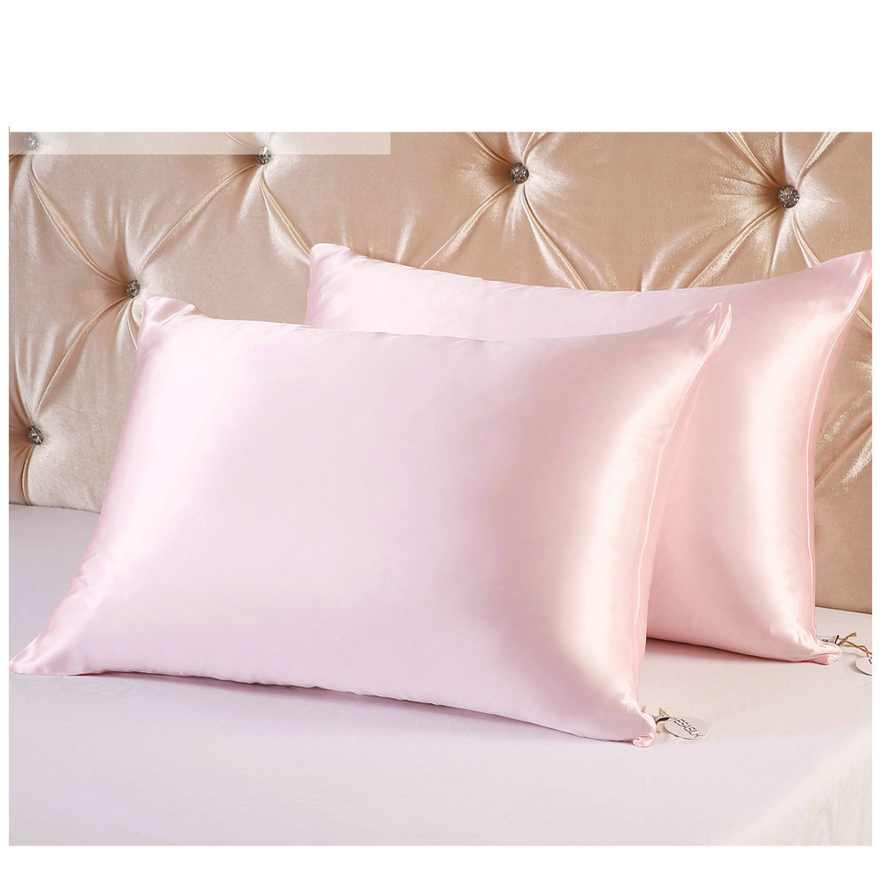 100%桑蚕丝枕套16姆米双面拉链款纯色单人枕头套美式真丝枕套