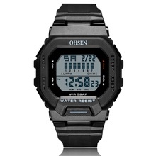 ohsen奥圣小方块电子手表学生夜光手表时尚户外运动腕表 AD2202