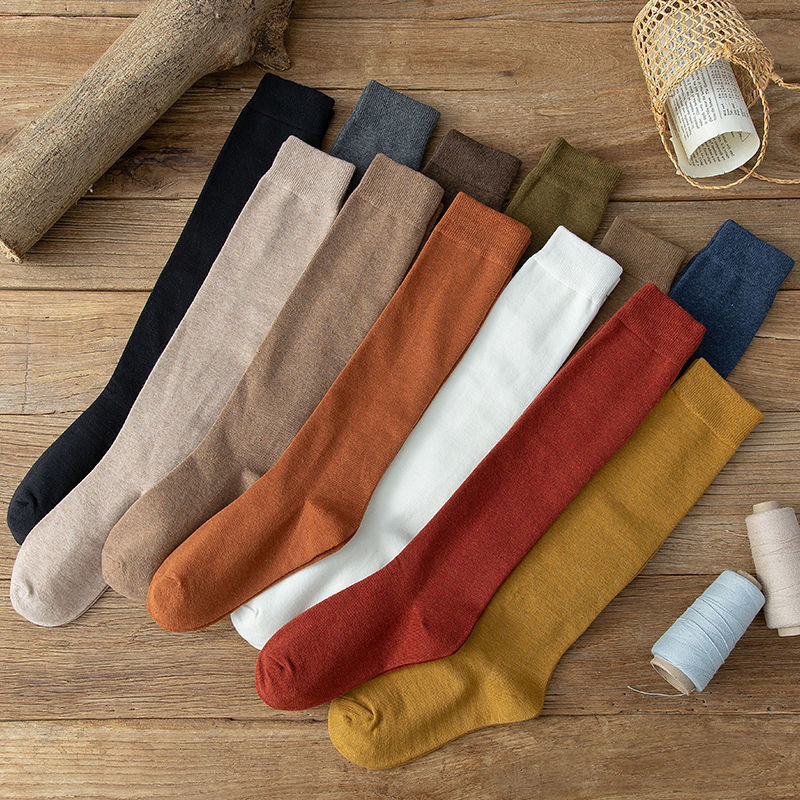 JK Uniform Calf Socks Women's Socks Ins Trendy Spring and Autumn Long Japanese Style Purified Cotton Long All-Matching Knee Length Socks