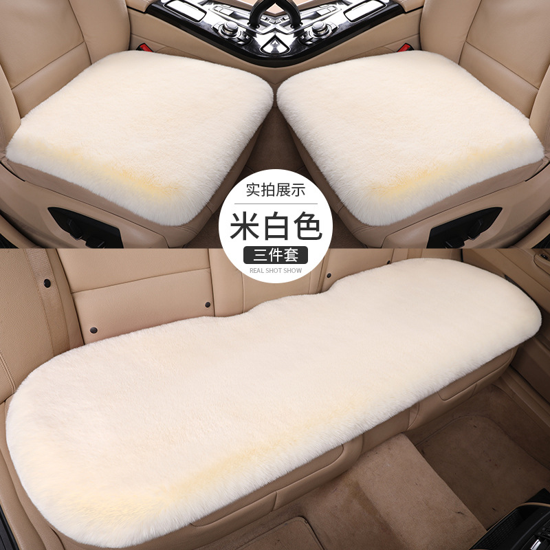 Car Cushion Winter Rabbit Plush Lumbar Support Pillow Thickened Winter Short Fur Goddess Single Piece Ins Internet Celebrity Three-Piece Seat Cushion