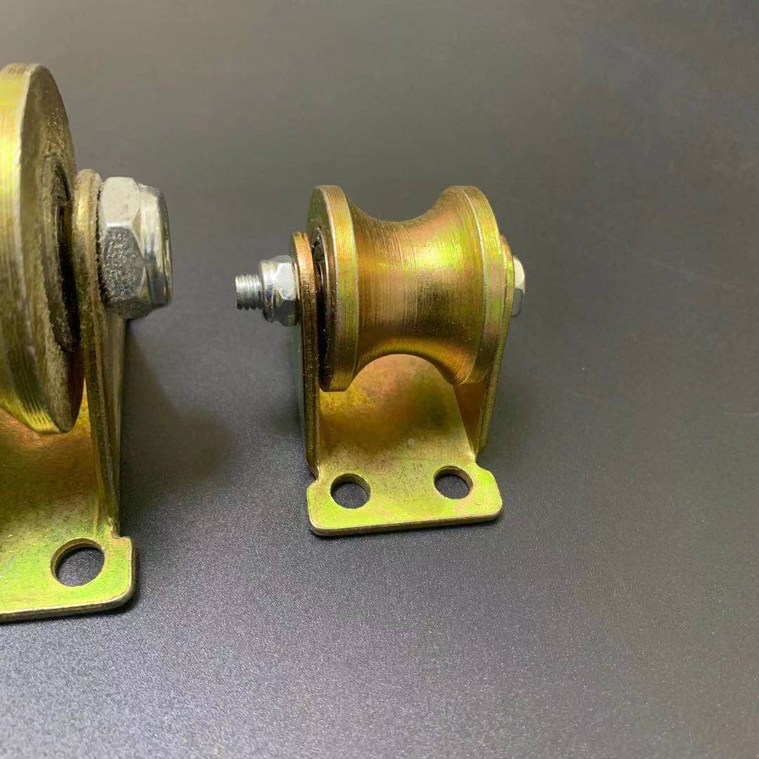 v轮u轮h轮加厚重型镀彩滑轮三角铁导轨轮全铁轨道滑轮钢丝绳轮