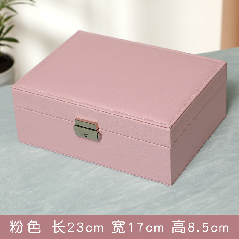 Spot Flannel Large Capacity Double-Layer Multifunctional Jewelry Box Jewelry Box Ring Bracelet Necklace Storage Box Wholesale