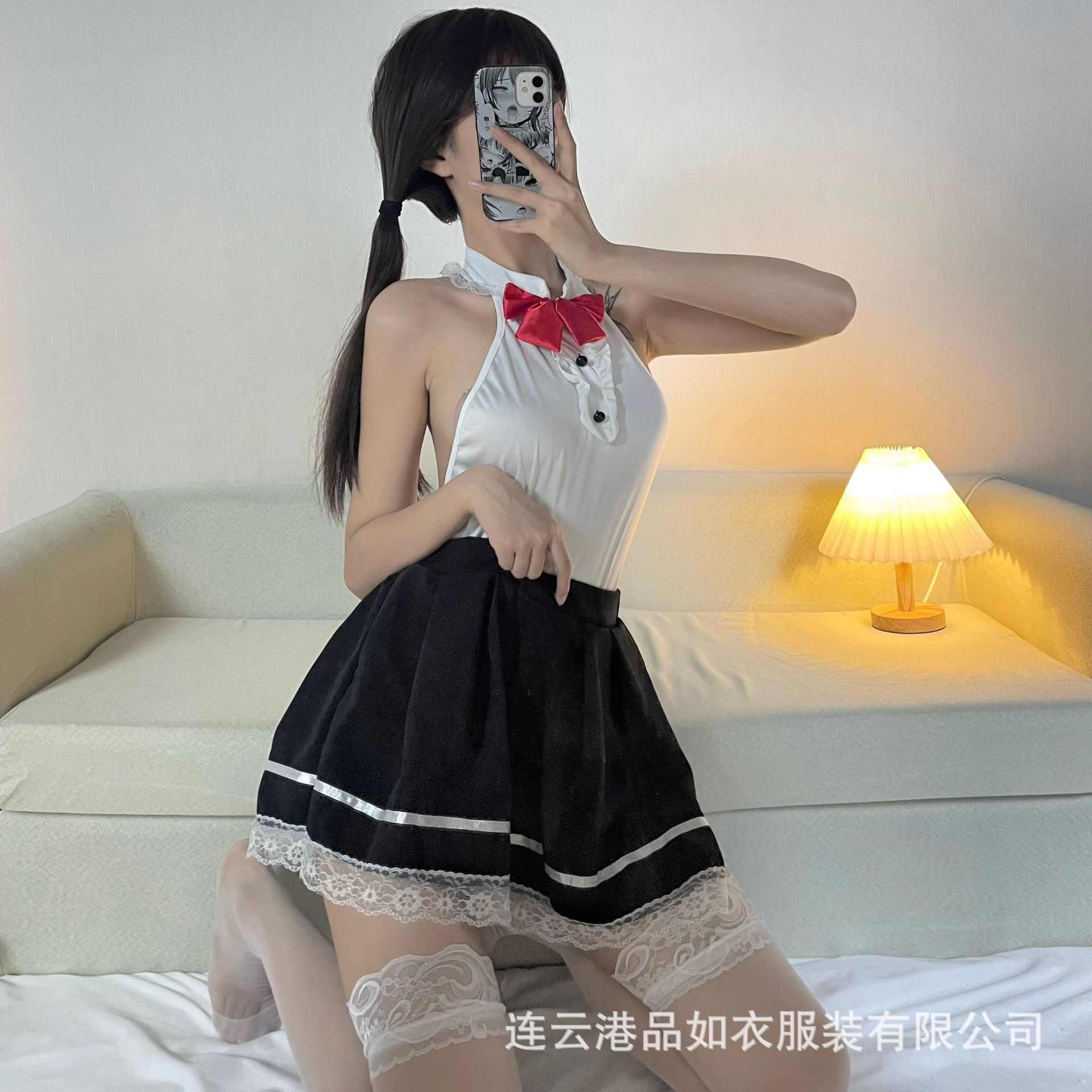 污力兔情趣内衣性感学生装连体开档免脱水手制服诱惑清纯表演服骚