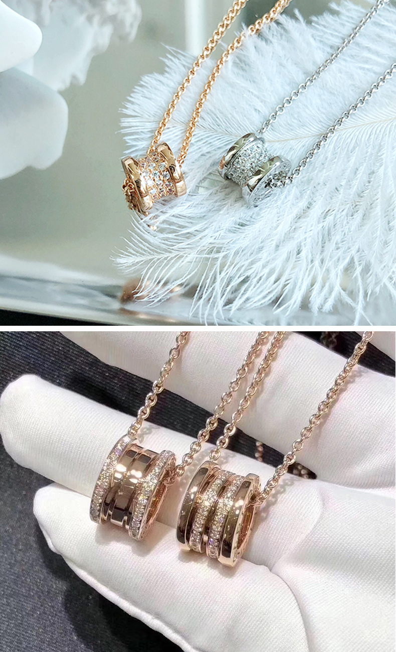 网红简约小众设计百搭经典宝家bv小红人慈善款陶瓷弹簧小蛮腰项链