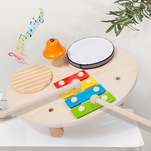 幼儿童木质多功能敲琴打击乐器宝宝游戏桌架子鼓音乐台益智玩具