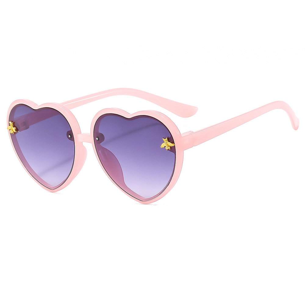 新款韩系彩色可爱爱心儿童太阳镜时尚宝宝墨镜男女童跨境眼镜批发