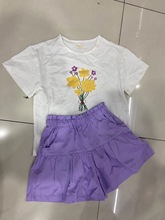 外贸原单女童夏季短袖T恤+短裤两件套中大童时尚洋气儿童套装