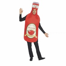 万圣节服装儿童成人食物汉堡包番茄酱五花肉pizza扮演服表演套装