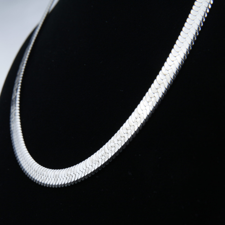 欧美ins风钢色刀片蛇骨链5mm*55cm男女款刻字小众不锈钢项链