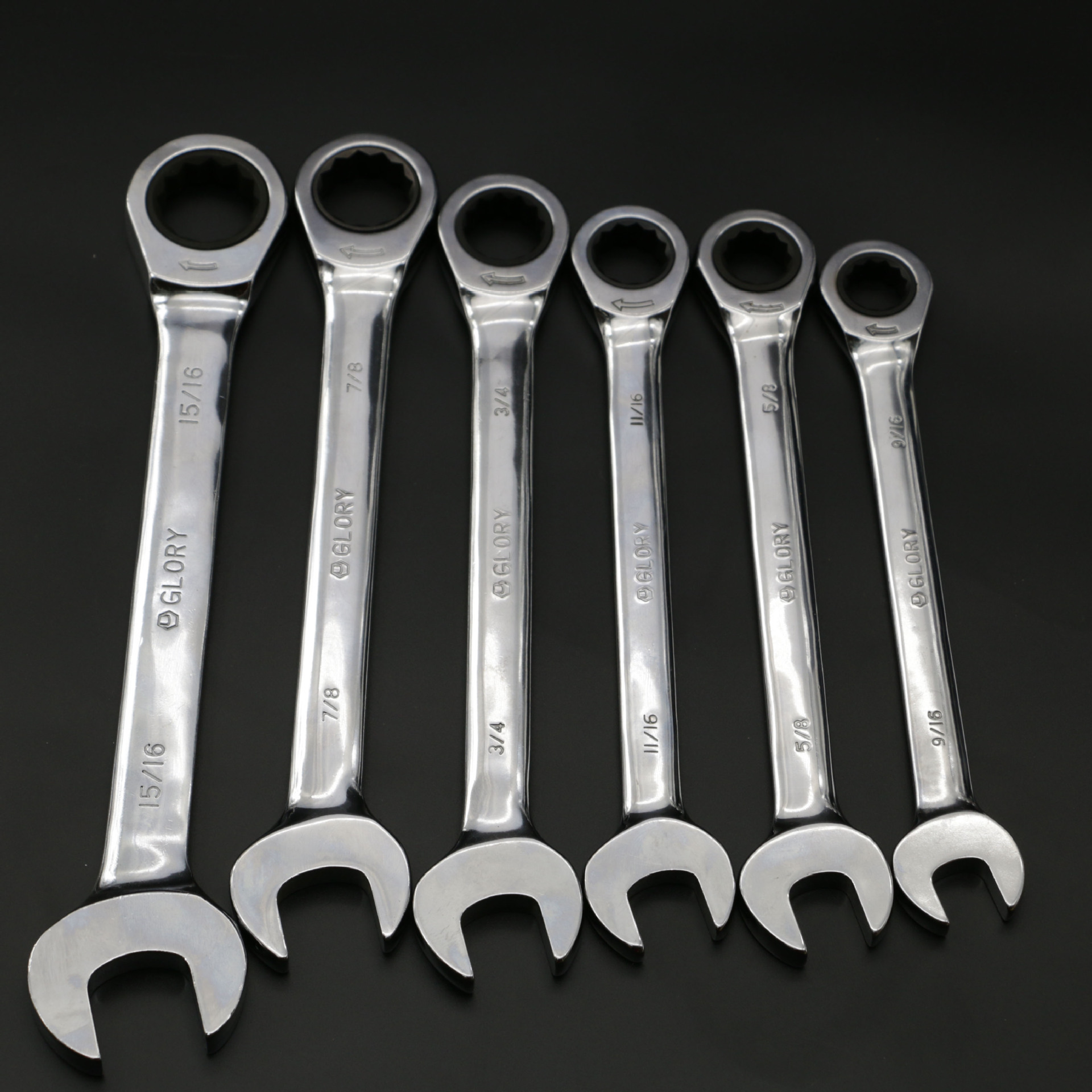 glory72t梅花棘轮两用扳手进口开口呆扳手英制快速镜面扳手