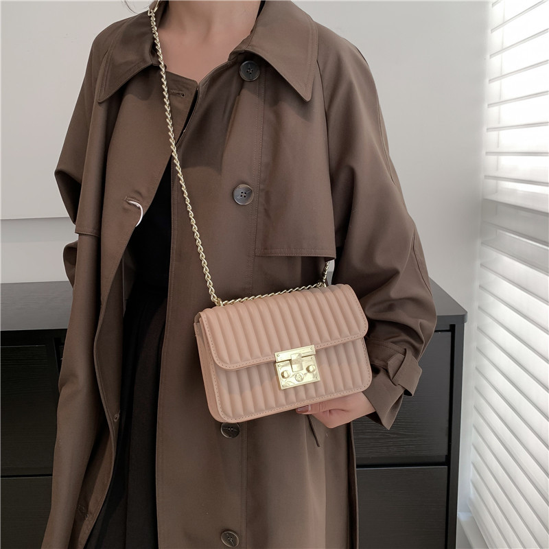 Internet Celebrity Chain Plaid Small Bag Women's Bag Popular New Fashion Small Square Bag Simple All-Match Shoulder Messenger Bag