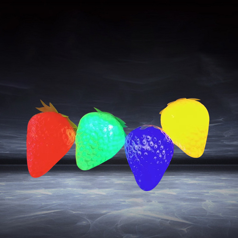 厂家供应led七彩草莓灯串生日派对圣诞节日装饰灯街道绿化氛围灯