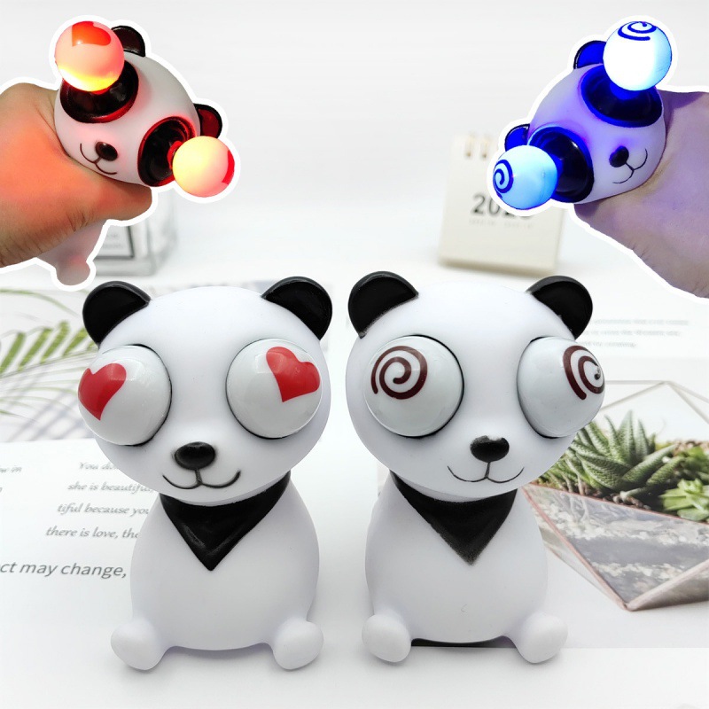 Eye-Breaking Panda Flash Model Squeezing Toy Decompression Artifact Eye-Breaking Luminous Panda New Exotic Panda Gift Batch