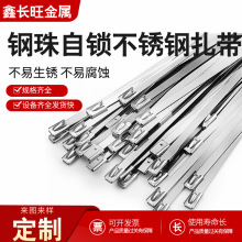 304不锈钢扎带4.6宽300自锁扎带耐高温金属电缆捆绑带金属扎带条