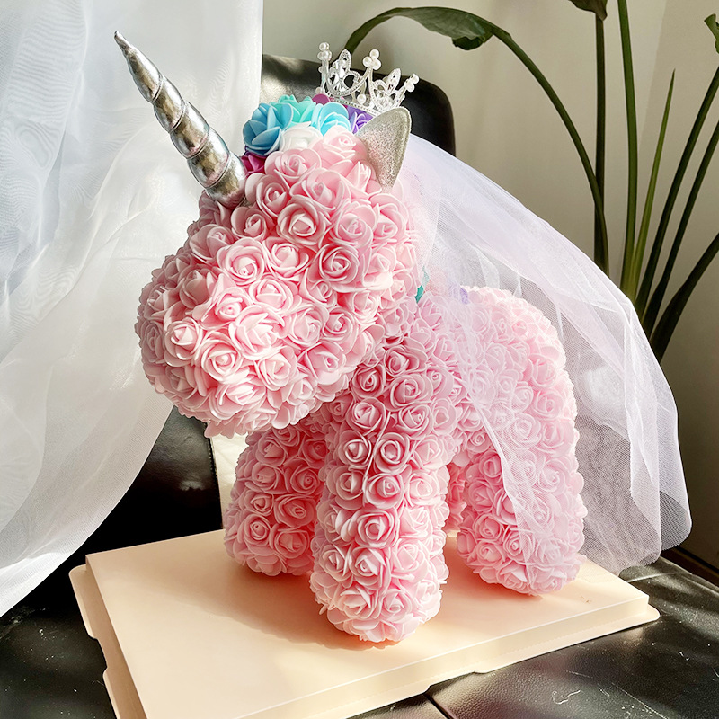 七夕情人节永生花独角兽玫瑰花送老婆女朋友闺蜜的生日礼物外贸