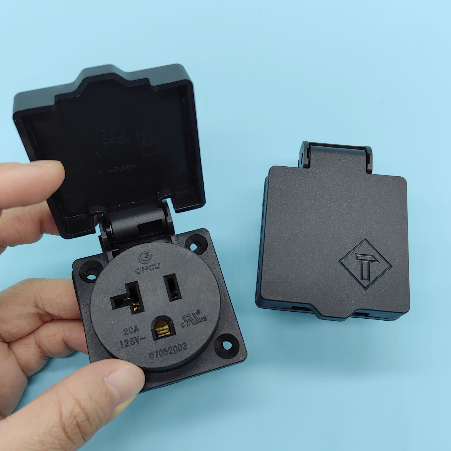 美式电源插座 美规三孔插座 美标 20a125v 带防尘盖 防护盖