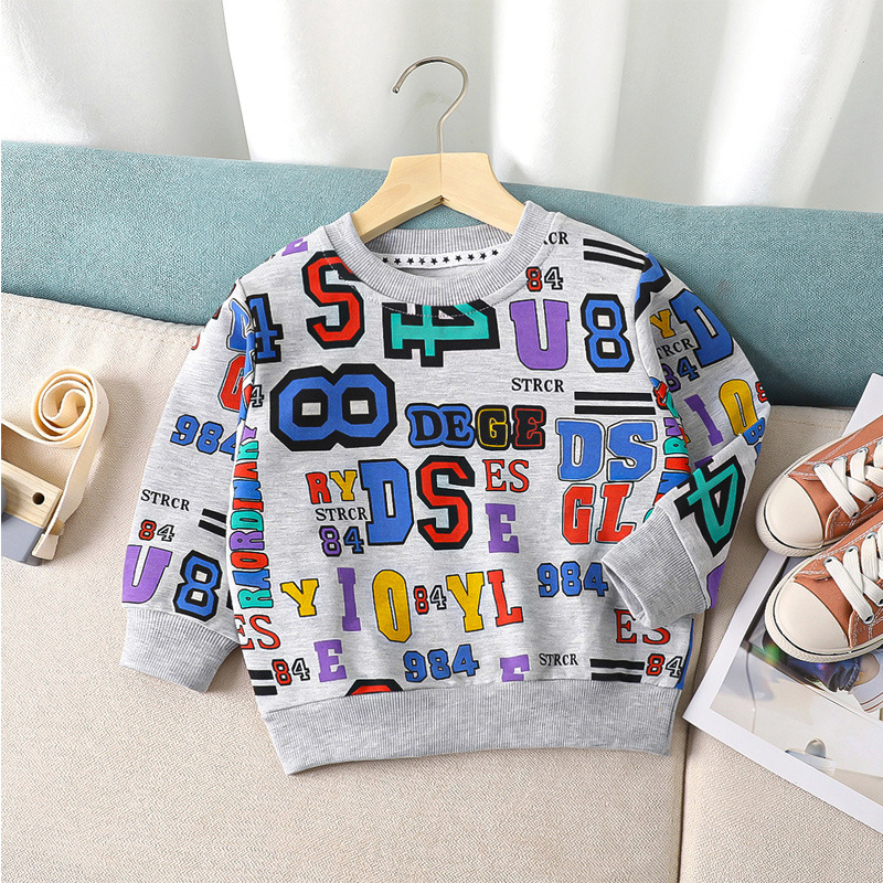 Wholesale New Spring and Autumn Children's Sweater Base Shirt Medium and Large Children's Boys and Girls Baby Cartoon Single Sweater One Piece Dropshipping