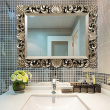 复古方形雕花卫浴镜装饰梳妆镜子浴室镜子法式卫生间巴洛克挂镜子