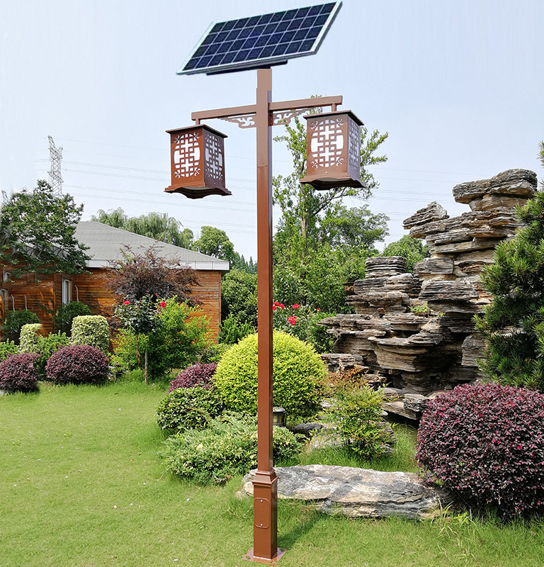 厂家批发景观灯庭院灯户外灯3米4米路灯方灯异形太阳能景观灯50瓦