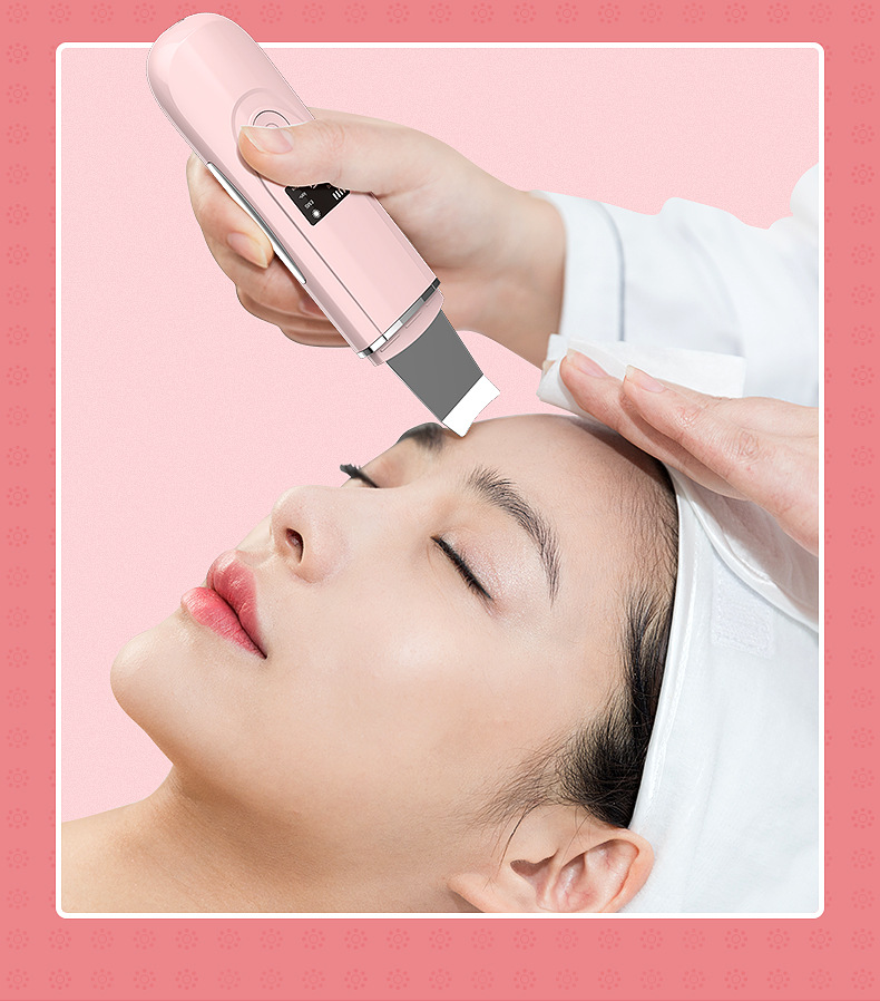 跨境加热敷铲皮机 超声波美容铲皮仪 导入离子去黑头毛孔清洁仪器