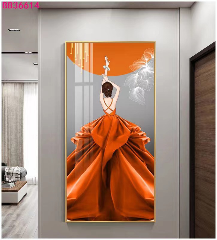 Entrance Painting Corridor Aisle Crystal Porcelain Painting Vertical Modern Simple and Light Luxury Hanging Painting opposite Door Living Room Floor Painting