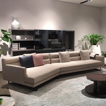 北欧轻奢布艺沙发免洗科技布现代简约客厅弧形组合小户型转角异形