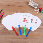 现货空白绘画扇子厂家量大可制作多种规格透明DIY手工扇子团胶扇