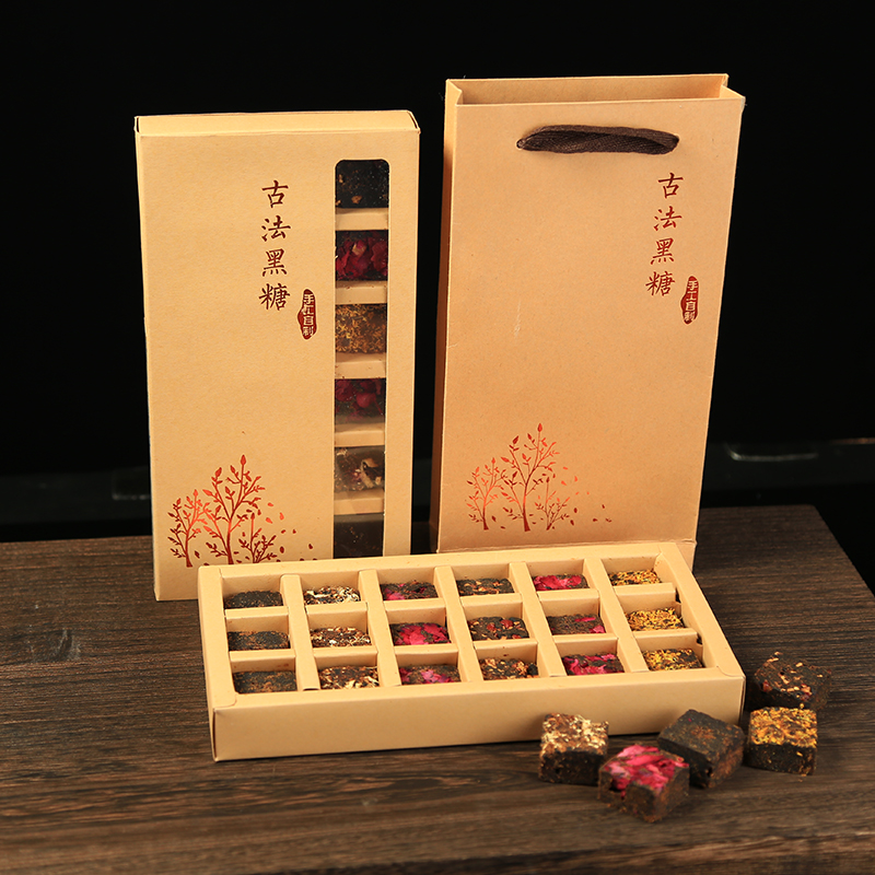 云南古法纯手工老姜红枣黑糖姜茶大姨妈玫瑰土红糖块礼盒装-阿里巴巴