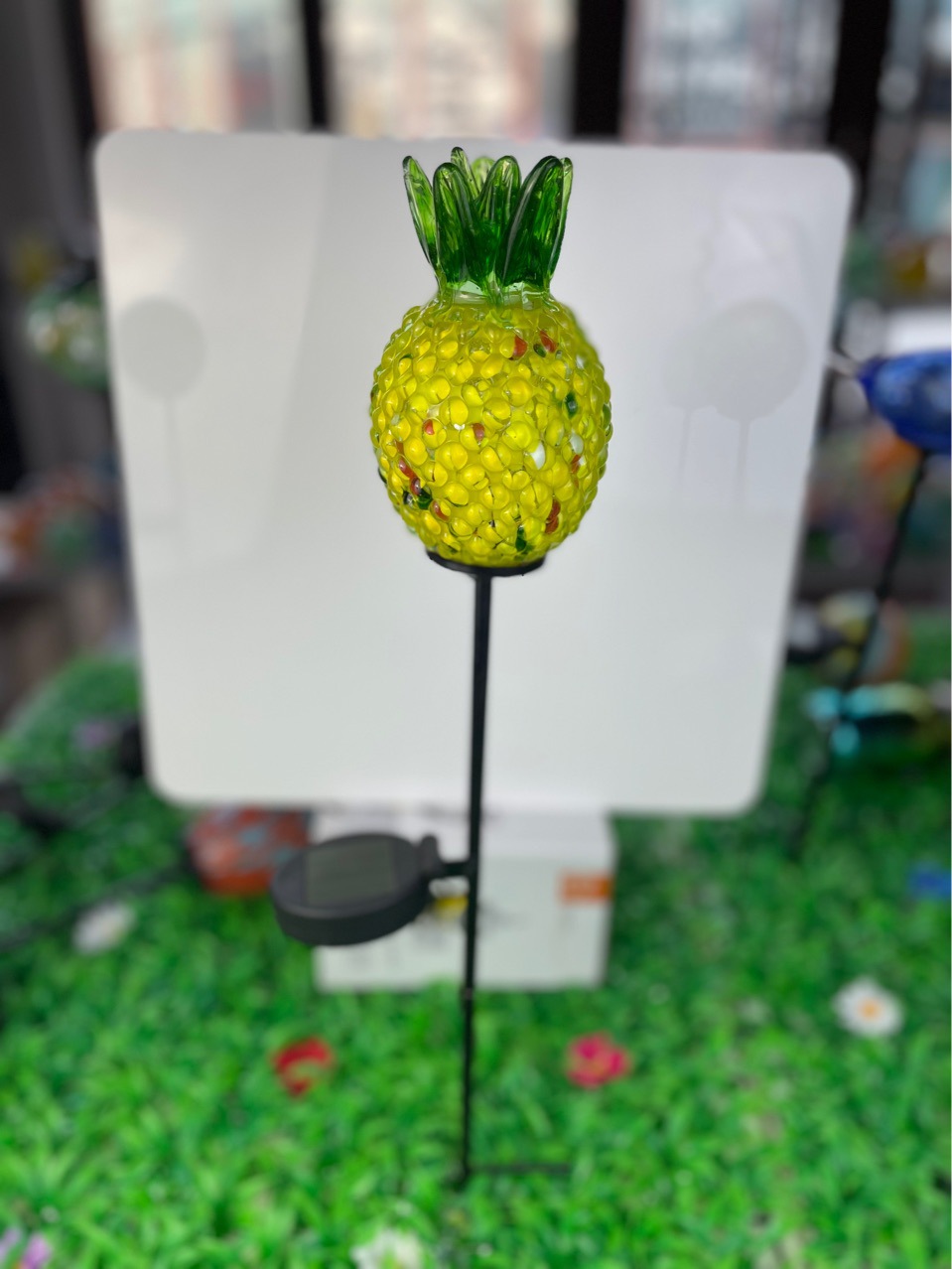 跨境热销琉璃太阳能地插菠萝灯 花园草坪灯-阿里巴巴