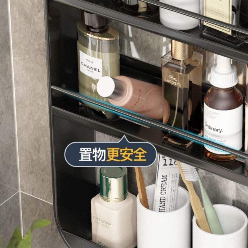 Bathroom Storage Cabinet Punch-Free Bathroom Table Cosmetics Wall-Mounted Storage Rack Toilet Upper Shelf