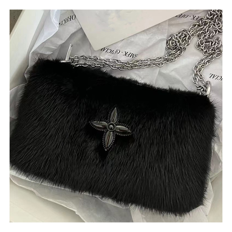 现货smfk迷你小马包水貂皮草小众斜跨手提单肩链条包包-阿里巴巴