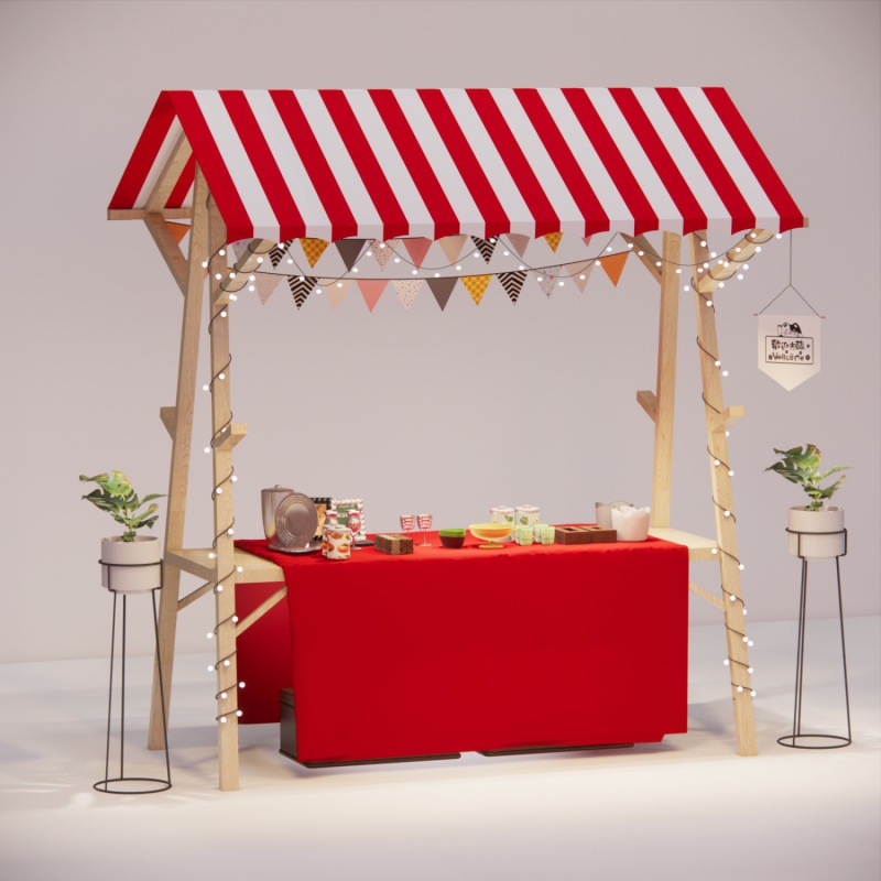 棉花糖架子移动可折叠摊位户外棚摆摊展示架实木制花车夜市集市