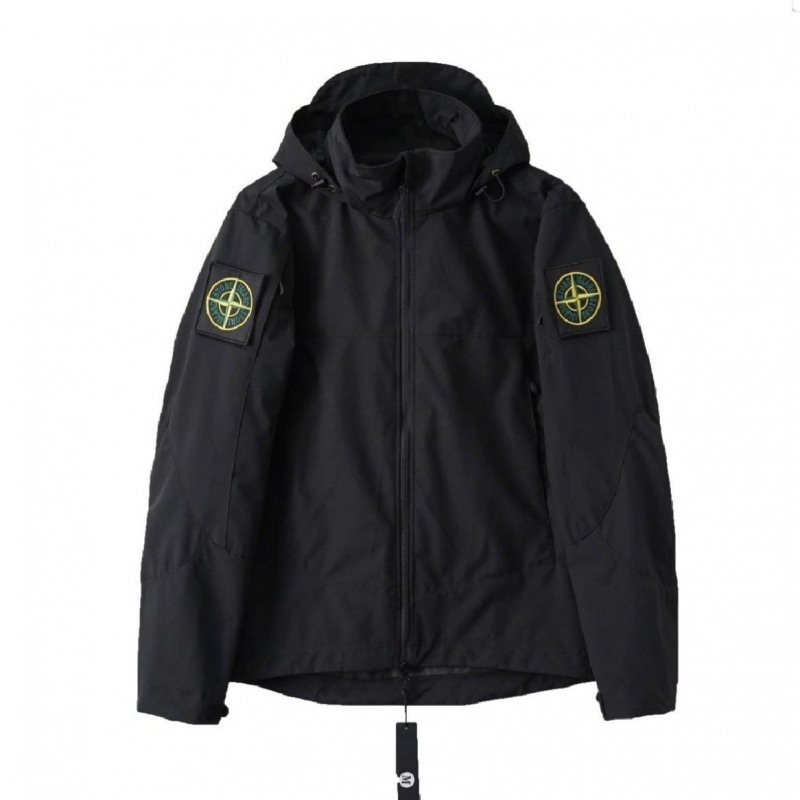 stone island石头岛冲锋衣硬壳机能户外防风防水连帽拉链外穿夹克