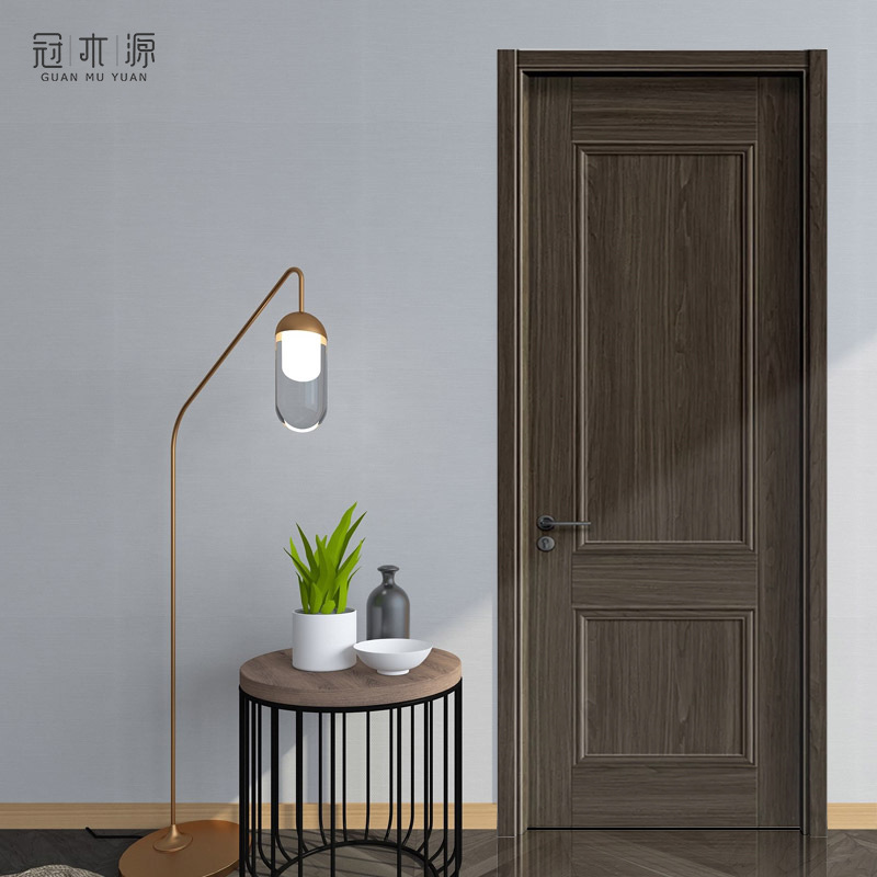 冠木源门业简约家用隔音门生态实木门学校教室免漆拼装门整套批发