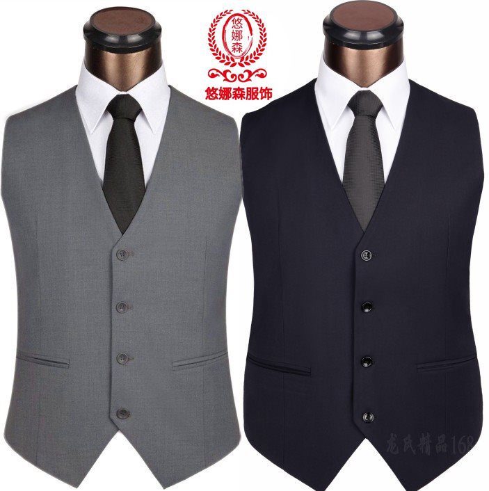男士西装马甲韩版修身西服马夹背心春秋薄款休闲英伦风婚礼小马甲-阿