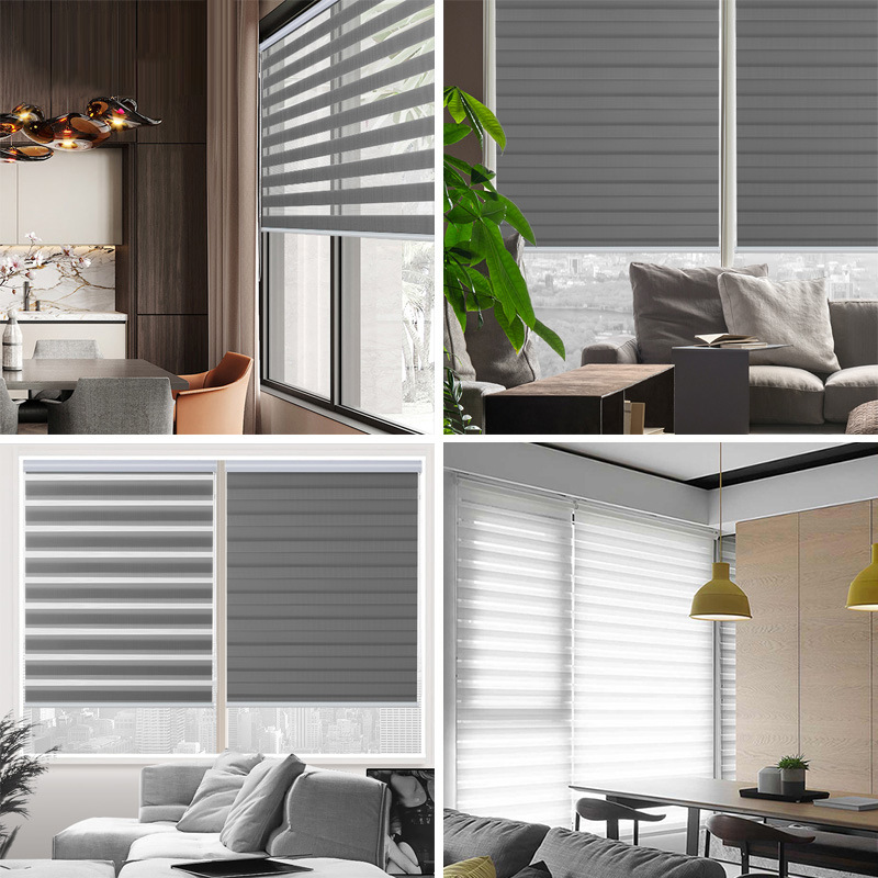 Double-Layer Roller Blind Soft Gauze Curtain Shading Curtain Office Bathroom Waterproof Sun-Proof Curtain 