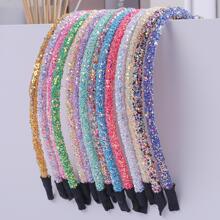 Fashion Handmade DIY Green Onion Powder Sequin Headband跨境