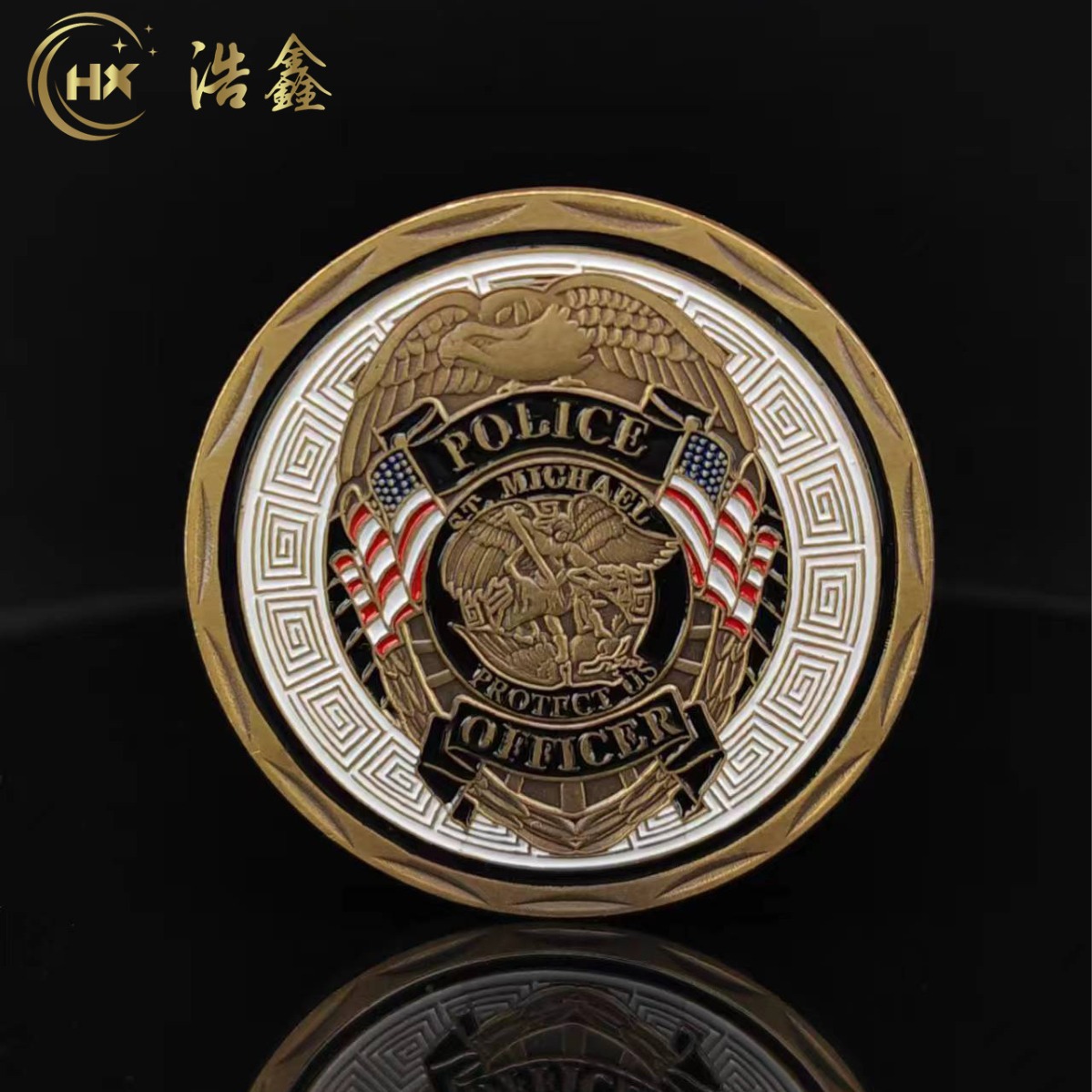 美国警徽纪念币天使恶魔跨境商品外贸创意徽章表彰奖章金属工艺品
