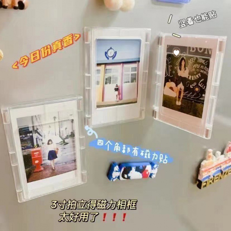 Cross-Border Magnetic Polaroid Mini Photo Frame Goo Card Decoration Advanced Sense DIY Album 3-Inch Photo Refridgerator Magnets