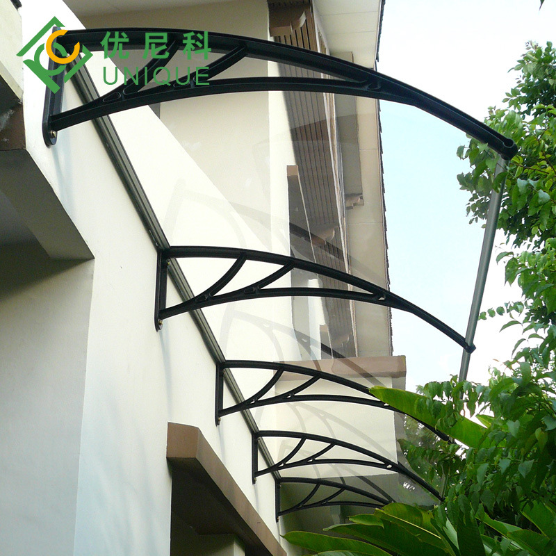 工厂批发铝合金雨棚 户外露台阳台 遮雨 遮阳 阳光板pc耐力板雨棚