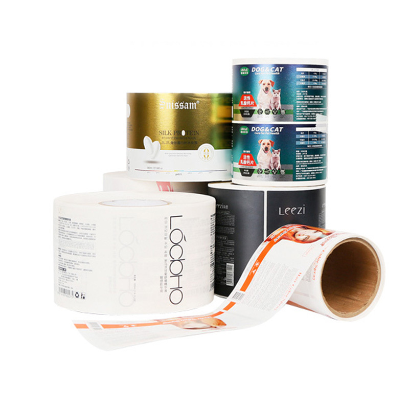 铜版纸材质卷筒不干胶 标签化妆品贴纸食品封口贴商标logo贴印刷