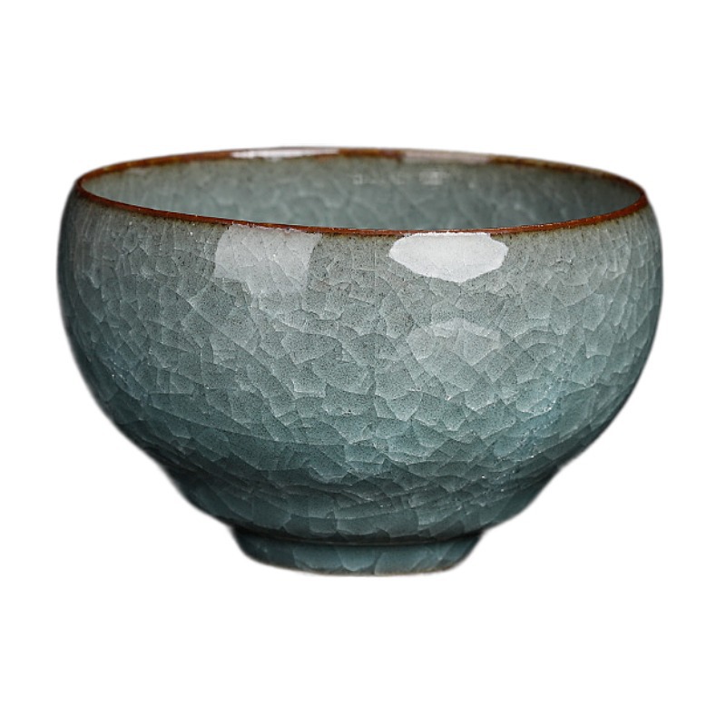 抖音供货名家龙泉铁胎青瓷冰裂纹茶杯主人杯陶瓷功夫茶具品茗杯