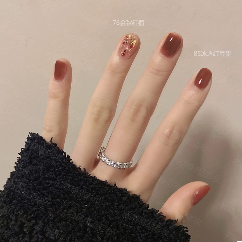 网红款双色套装免烤指甲油2021年新款流行显白色美甲不可撕拉套装