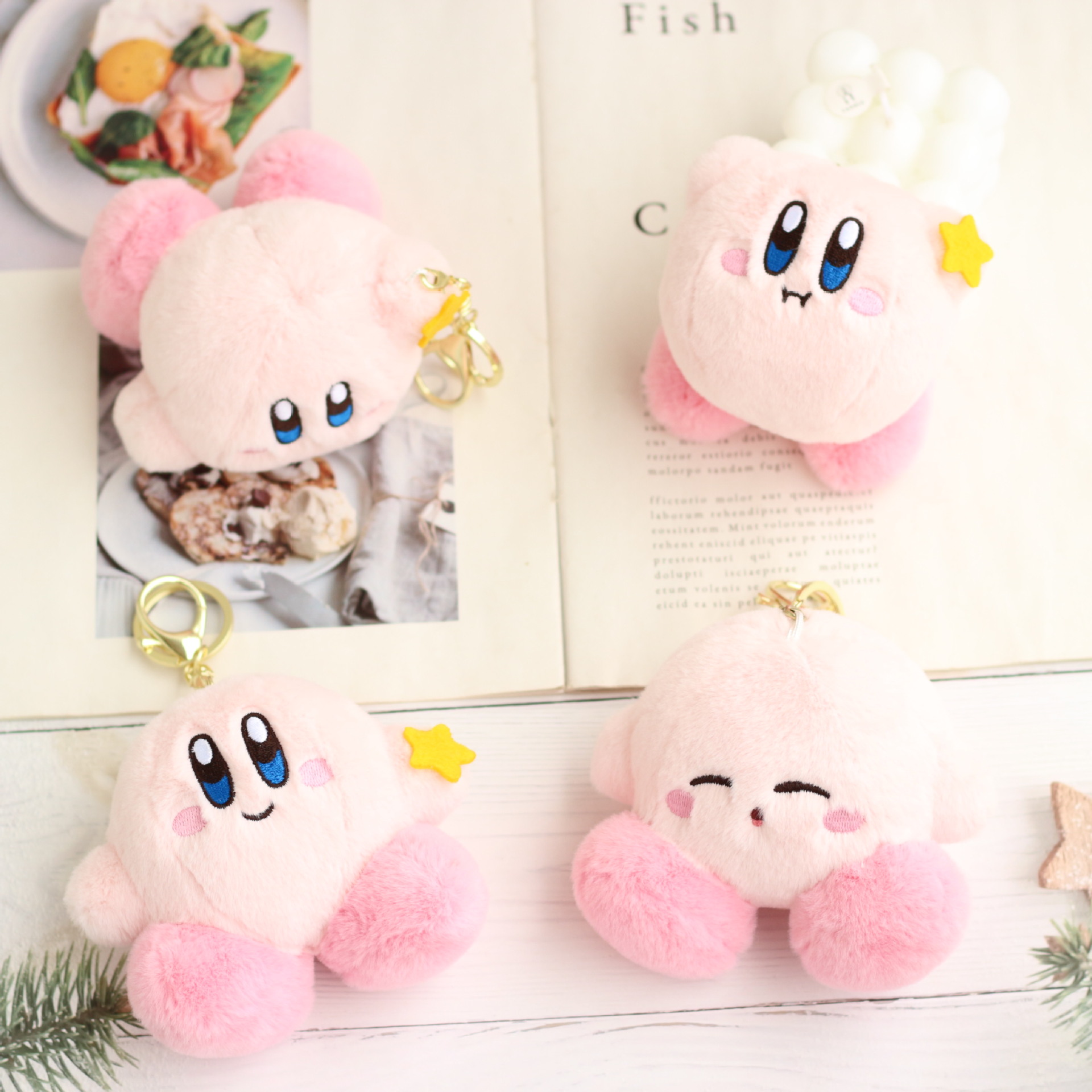 卡通星之卡比毛绒公仔挂件 可爱布娃娃汽车钥匙扣书包挂件礼品