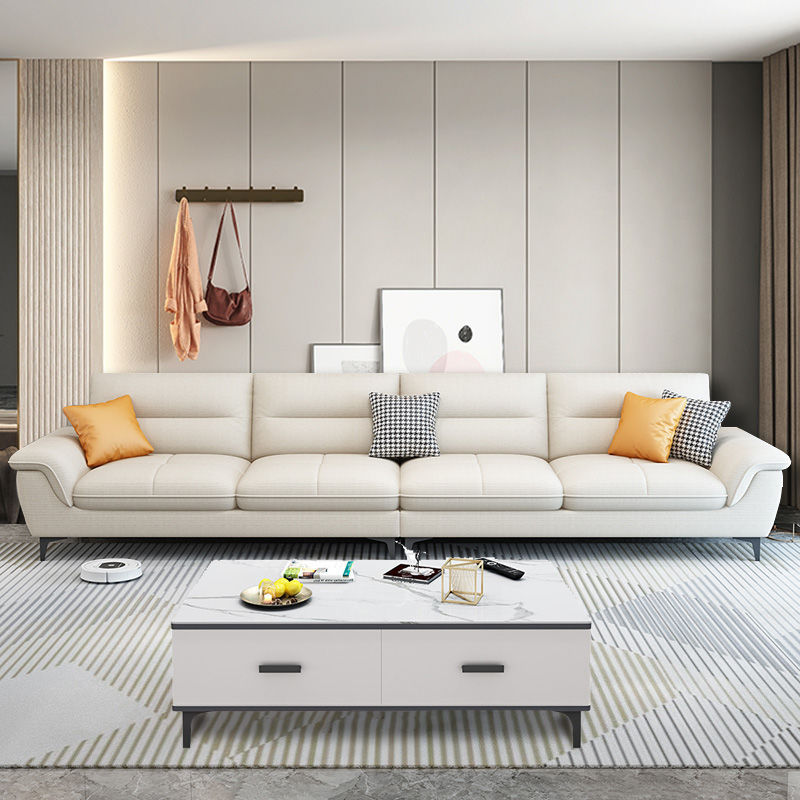 简约现代布艺沙发小户型直排小三人四人位北欧轻奢科技布沙发客厅