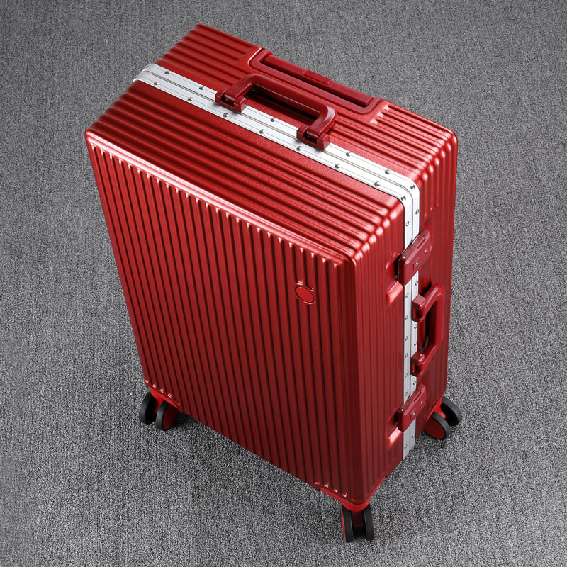 旅行箱24铝框拉杆箱批发万向轮学生皮箱26寸大容量红色行李箱20寸