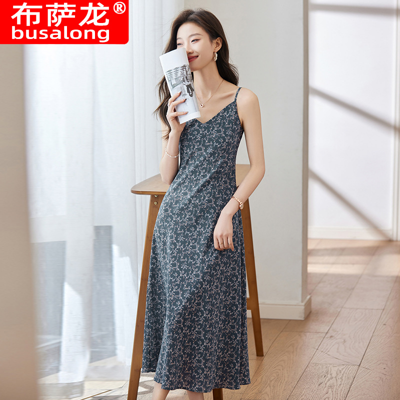 2024新款连衣裙女无袖露肩气质职业吊带连衣裙工作服显瘦203-阿里巴巴