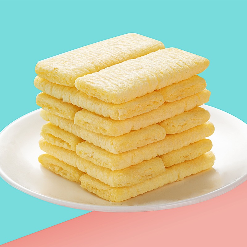 咔吻果治米饼非油炸膨化饼台湾风味果卷零食蛋黄味牛奶味米饼300g